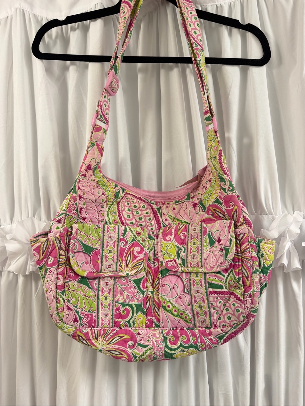 Vera Bradley Pinwheel pink Cargo Sling, early 2000s